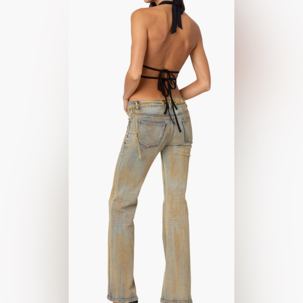 Edikted Luma Split Front Open Back Halter Top, Si… - image 4